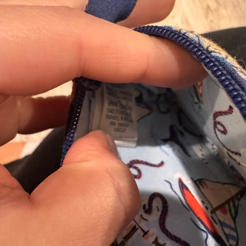 Vera Bradley Seashell Print Quilted Coin Pouch Keychain Wallet Blue Coastal - Picture 3 of 3